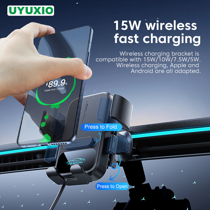 Wireless Car Charger Mount Fast Charging - UYUXIO Вентиляционное отверстие Автомобильное крепление для