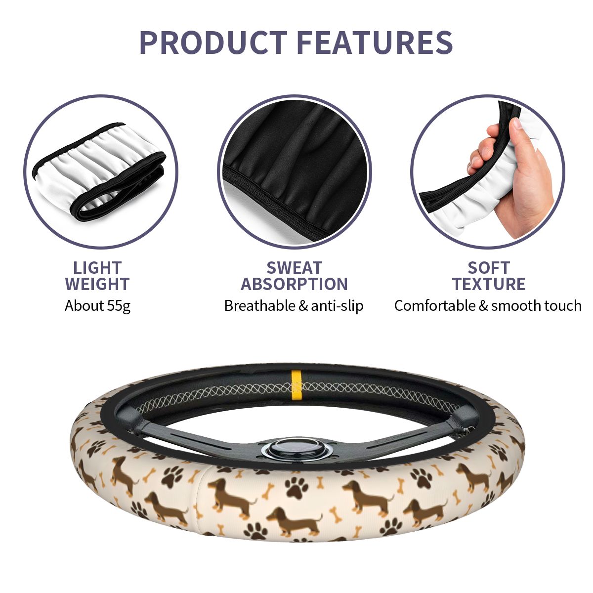 Милый чехол на руль автомобиля – обзор и цена Car Steering Wheel Cover Anti Slip Breathable